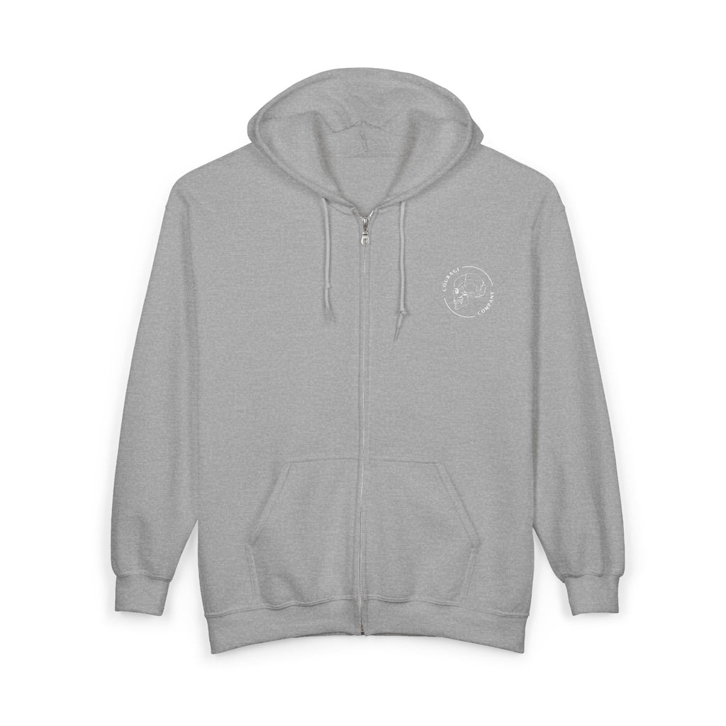 the company motto zip-up hoodie
