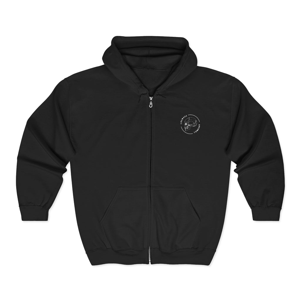 the company motto zip-up hoodie