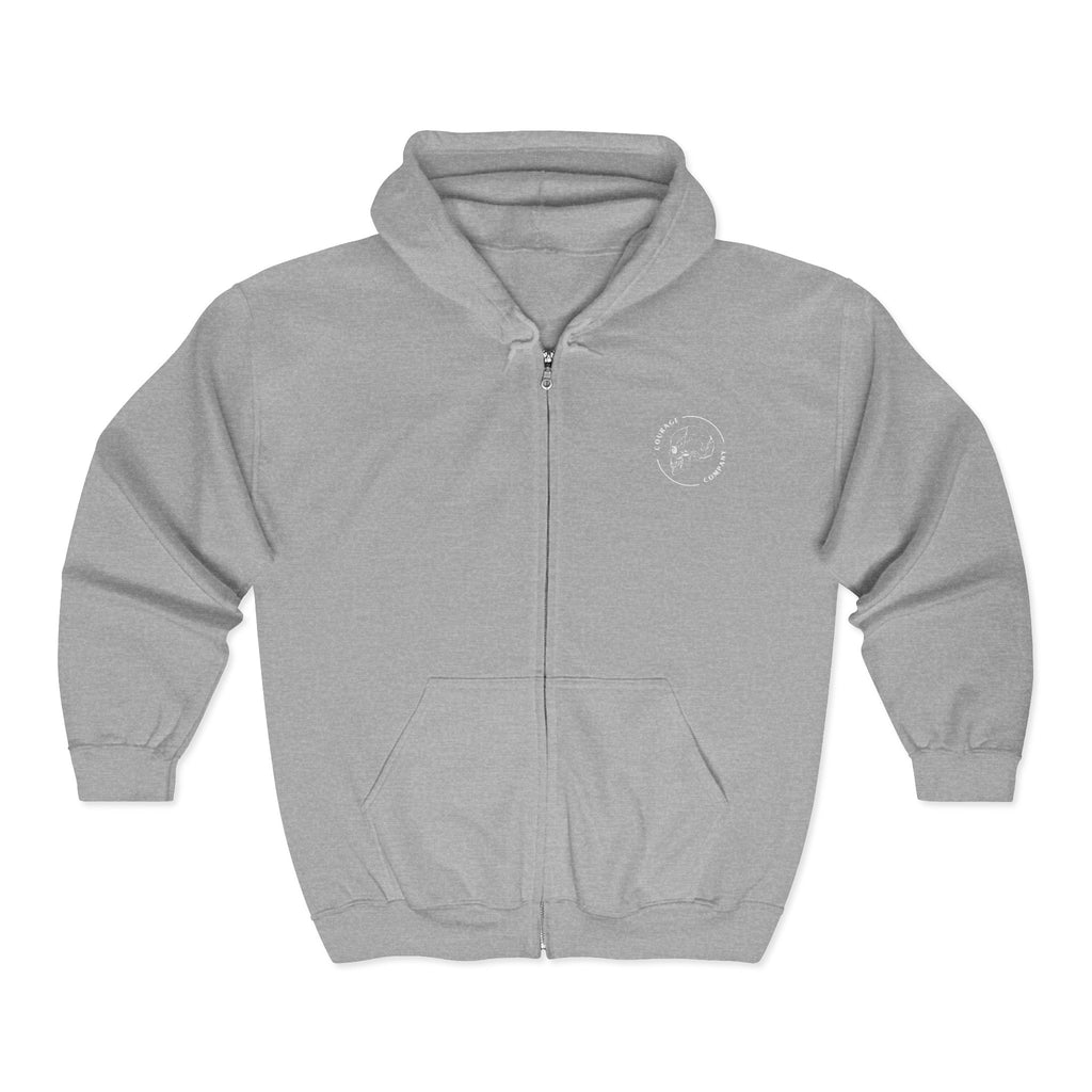the company motto zip-up hoodie